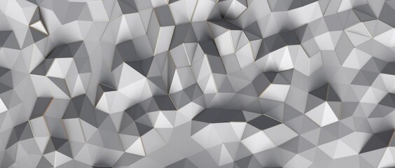 Abstract white and gray geometric polygon minimal subtle background