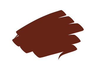 Linear brown spot. Abstract color blot with lo-fi grain. Spray paint splatter. Pure line texture. Isolated brush for banner, poster. Painted dab. Sepia paintbrush. Ink stain.