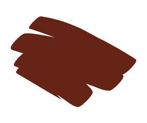 Linear brown spot. Abstract color blot with lo-fi grain. Spray paint splatter. Pure line texture. Isolated brush for banner, poster. Painted dab. Sepia paintbrush. Ink stain.