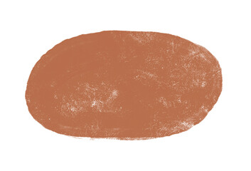 Spray brown spot. Abstract color blot with lo-fi grain. Spray paint splatter. Pure lo-fi grainy gradient texture. Isolated brush for banner, poster. Painted dab. Sepia paintbrush. Watercolor stain.