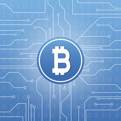 Blockchain technology. Bitcoin, digital cryptocurrency concept background for web, print. Online cloud computing, crypro currency. F