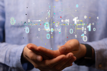 Technology background. Big data concept. Binary