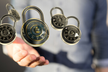 Obraz premium Personal data security Illustrates cyber data or information