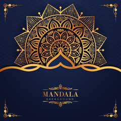 Luxury mandala background with golden arabesque pattern Arabic Islamic east style. Decorative mandala for print, poster, cover, brochure, flyer, banner, and your desired ideas. Mandala for Henna.