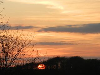 sunset over the river