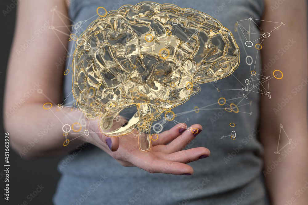 Poster futuristic artificial intelligence and machine learning concept