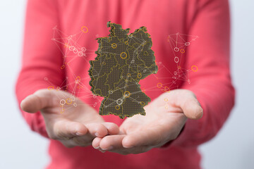 Hologram Of Germany. Map of Germany