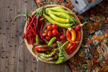 red and green peppers