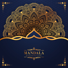 Luxury mandala background with golden arabesque pattern Arabic Islamic east style. Decorative mandala for print, poster, cover, brochure, flyer, banner, and your desired ideas. Mandala for Henna.