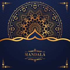 Luxury mandala background with golden arabesque pattern Arabic Islamic east style. Decorative mandala for print, poster, cover, brochure, flyer, banner, and your desired ideas. Mandala for Henna.
