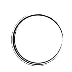 Round grunge frame. Circle black border