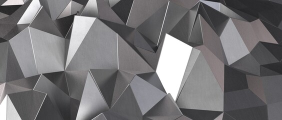 white grey abstract background of triangles low poly