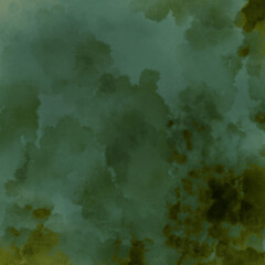 Abstract background in painterly dark green tones