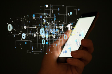 Futuristic in Industry 4.0 and business virtual diagram