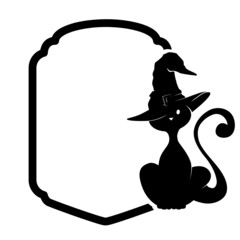 black cat frame, vector artwork