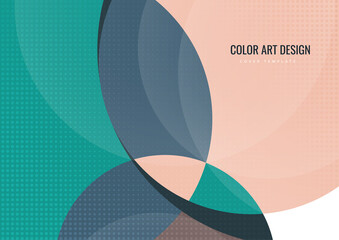 Bright colorful cut parts of a circle, decorative dots. Modern abstract background. Design layout for business presentations, flyers, posters and invitations. Vector