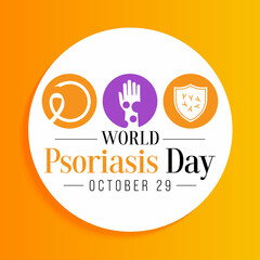 World Psoriasis day is observed every year on October 29, it is a skin condition that causes red, flaky, crusty patches of skin covered with silvery scales. Vector illustration