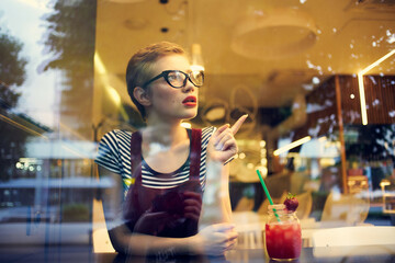 woman one unit in restaurant cocktail drink leisure lifestyle