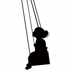 a girl swinging body, silhouette vector