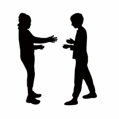 children bodies silhouette vector