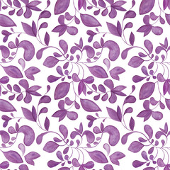 Seamless pattern of watercolor flowers. Hand-drawn illustration