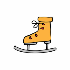 Colorful skate icon in vector. Colorful doodle skate illustration in vector.