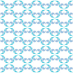 Hand-drawn waves seamless pattern on a white background. Abstract watercolor background