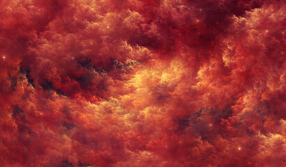 Inferno Cloud Landscape - 12k - obrazy, fototapety, plakaty