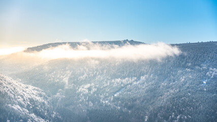 Lookout from Palicnik - granite rock formation in Jizera Mountains, Czech Republic