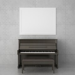 3D Mockup photo frame in Modern interior of living room