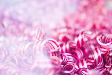 Pink candy christmas background.