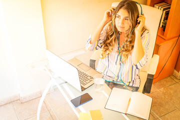 woman working from home