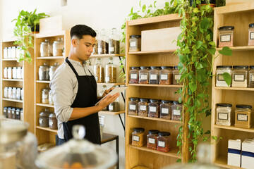 Business owner doing an inventory