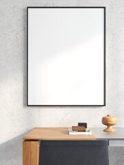 3D Mockup photo frame in Modern interior of living room