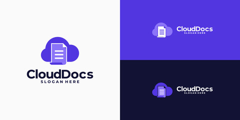 cloud business logo, Simple and minimalist illustration logo design