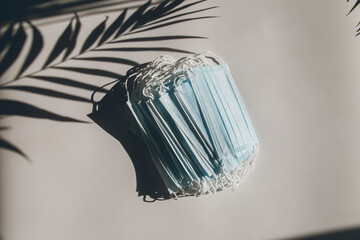 medical masks on a white background