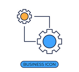Business gears line vector illustration concept.