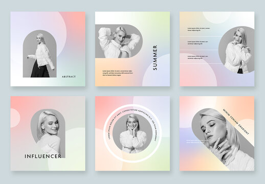 Abstract Pastel Gradient for Social Media Layouts