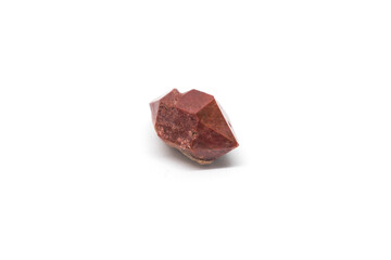 Quartz mineral variety Compostela hyacinth isolated on white background.