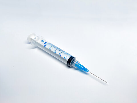 Syringe photo in white background