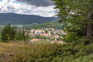 Fototapeta na wymiar Der Ort Thurmansbang im Bayerischen Wald