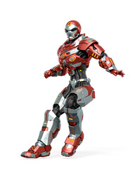 Fototapeta premium space knight is landing after flying out