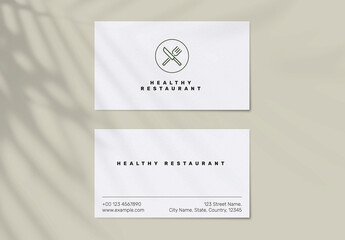Restaurant Business Card Template in Minimal Style