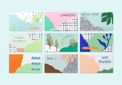 Ripped Paper Collage Template Set