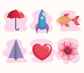 unique concept six icons