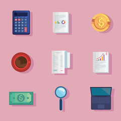 nine personal finances icons
