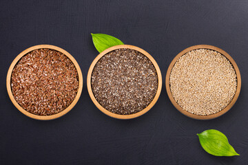 Quinoa, flax and chia - Organic seeds