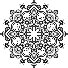 Mandala Art can be used for artwork decoration, coloring or tattoo design.