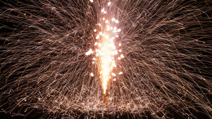 Firework sparks every where