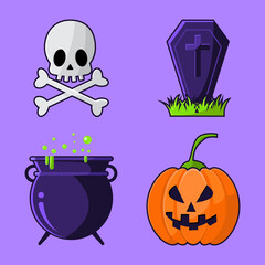 Set of illustration vector graphic happy haloween party, vector flat design style. EPS10 format